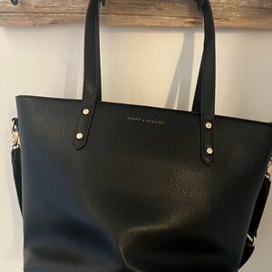 Poppy & Peonies Black Tote Bag